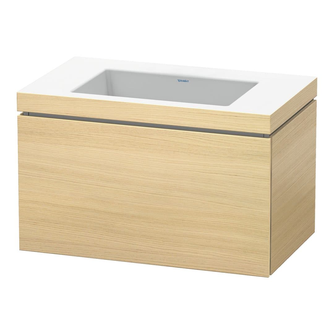 Duravit L-Cube – Έπιπλο Νιπτήρα – 800 mm, με νιπτήρα, 1 συρτάρι, νιπτήρας κέντρο, έκδοση N – Mediterranean oak Matt, Real wood veneer (LC6917N7171)