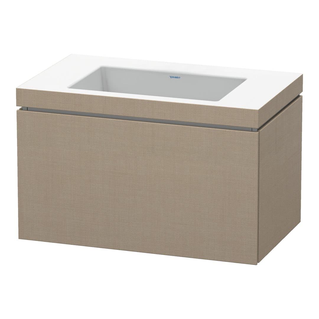 Duravit L-Cube – Έπιπλο Νιπτήρα – 800 mm, με νιπτήρα, 1 συρτάρι, νιπτήρας κέντρο, έκδοση N – Linen Matt, Decor (LC6917N7575)
