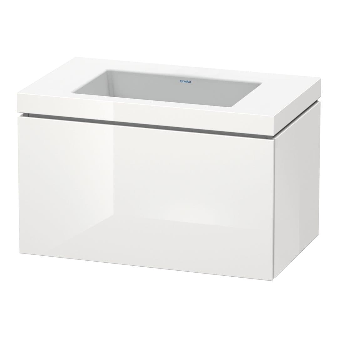 Duravit L-Cube – Έπιπλο Νιπτήρα – 800 mm, με νιπτήρα, 1 συρτάρι, νιπτήρας κέντρο, έκδοση N – White High Gloss, Lacquer (LC6917N8585)