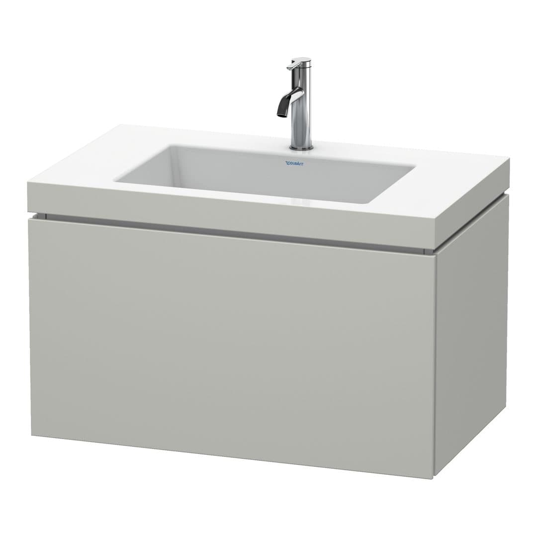 Duravit L-Cube – Έπιπλο Νιπτήρα – 800 mm, με νιπτήρα, 1 συρτάρι, νιπτήρας κέντρο, έκδοση O – Concrete grey Matt, Decor (LC6917O0707)
