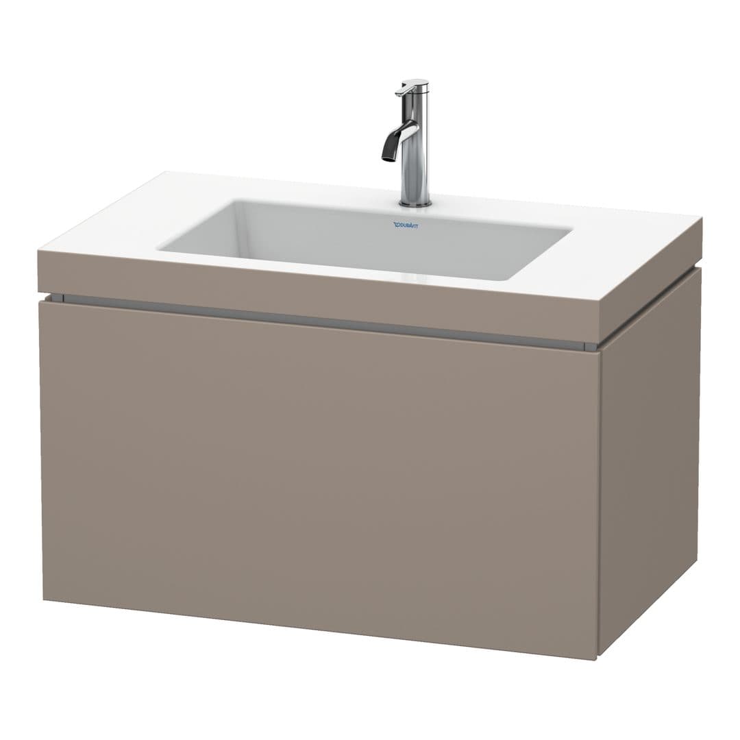 Duravit L-Cube – Έπιπλο Νιπτήρα – 800 mm, με νιπτήρα, 1 συρτάρι, νιπτήρας κέντρο, έκδοση O – Basalte Matt, Decor (LC6917O4343)