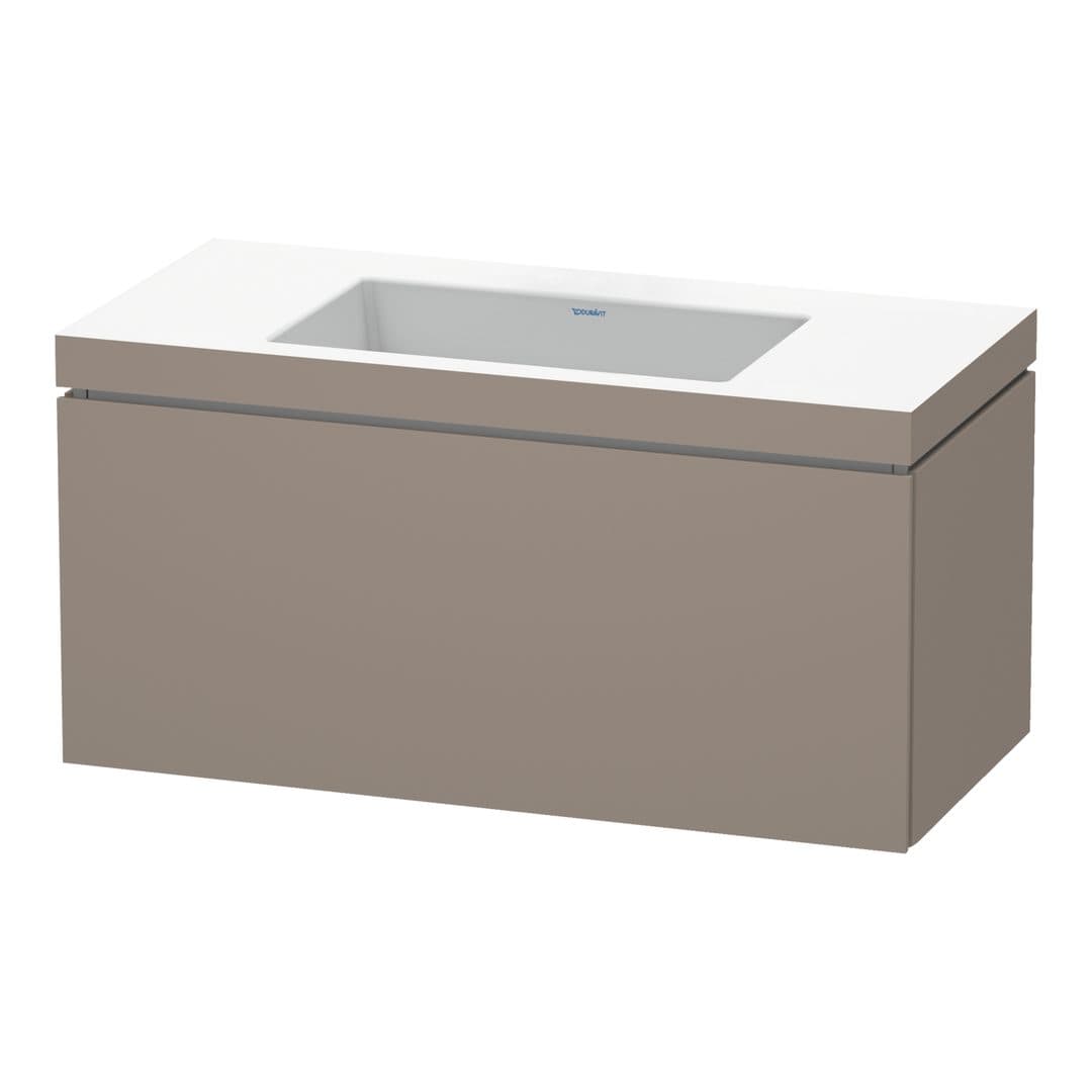 Duravit L-Cube – Έπιπλο Νιπτήρα – 1000 mm, με νιπτήρα, 1 συρτάρι, νιπτήρας κέντρο, έκδοση N – Basalte Matt, Decor (LC6918N4343)