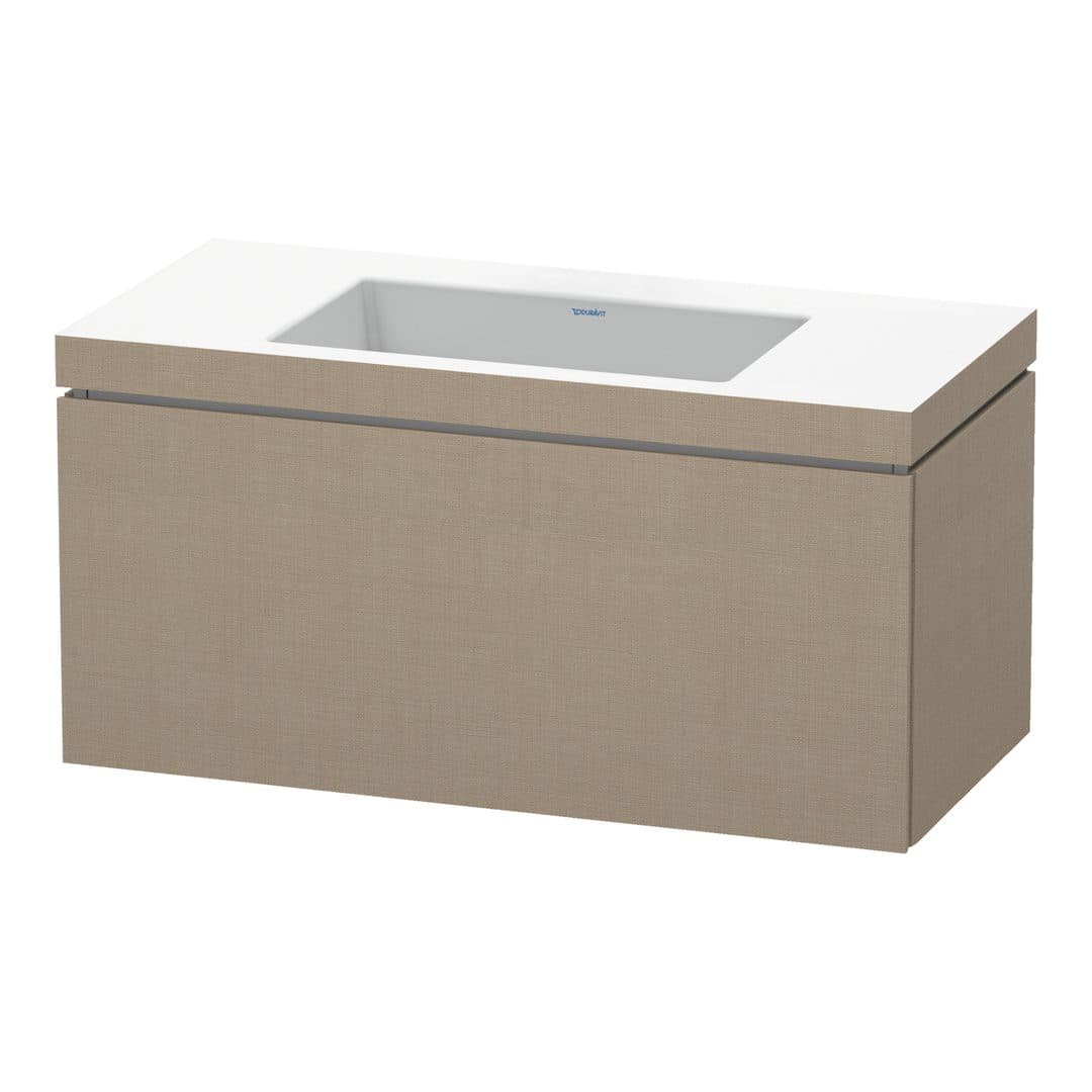 Duravit L-Cube – Έπιπλο Νιπτήρα – 1000 mm, με νιπτήρα, 1 συρτάρι, νιπτήρας κέντρο, έκδοση N – Linen Matt, Decor (LC6918N7575)
