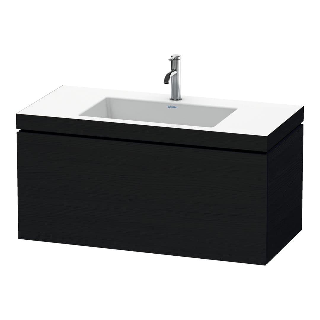Duravit L-Cube – Έπιπλο Νιπτήρα – 1000 mm, με νιπτήρα, 1 συρτάρι, νιπτήρας κέντρο, έκδοση O – Black oak Matt, Decor (LC6918O1616)