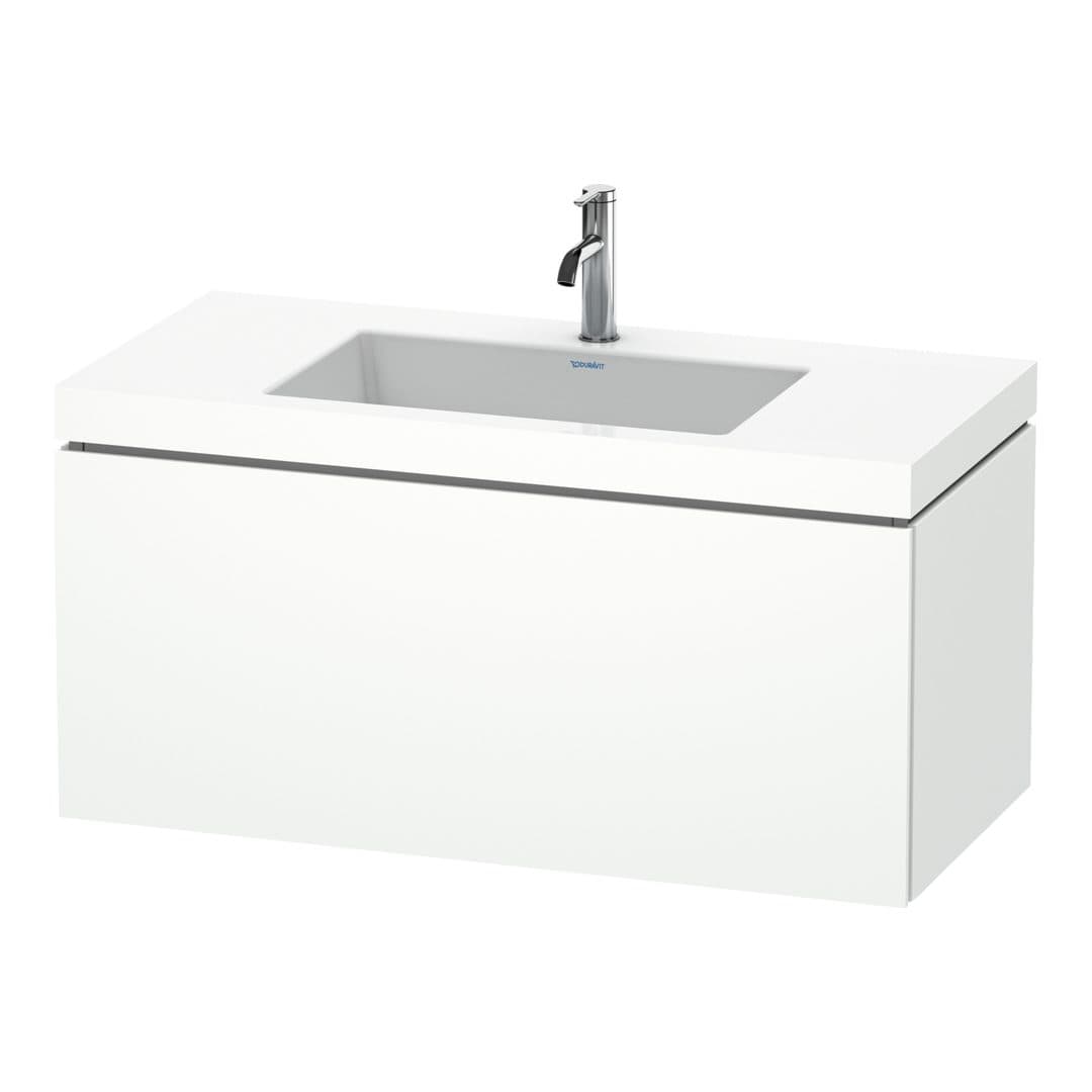 Duravit L-Cube – Έπιπλο Νιπτήρα – 1000 mm, με νιπτήρα, 1 συρτάρι, νιπτήρας κέντρο, έκδοση O – White Super Matt, Decor (LC6918O8484)