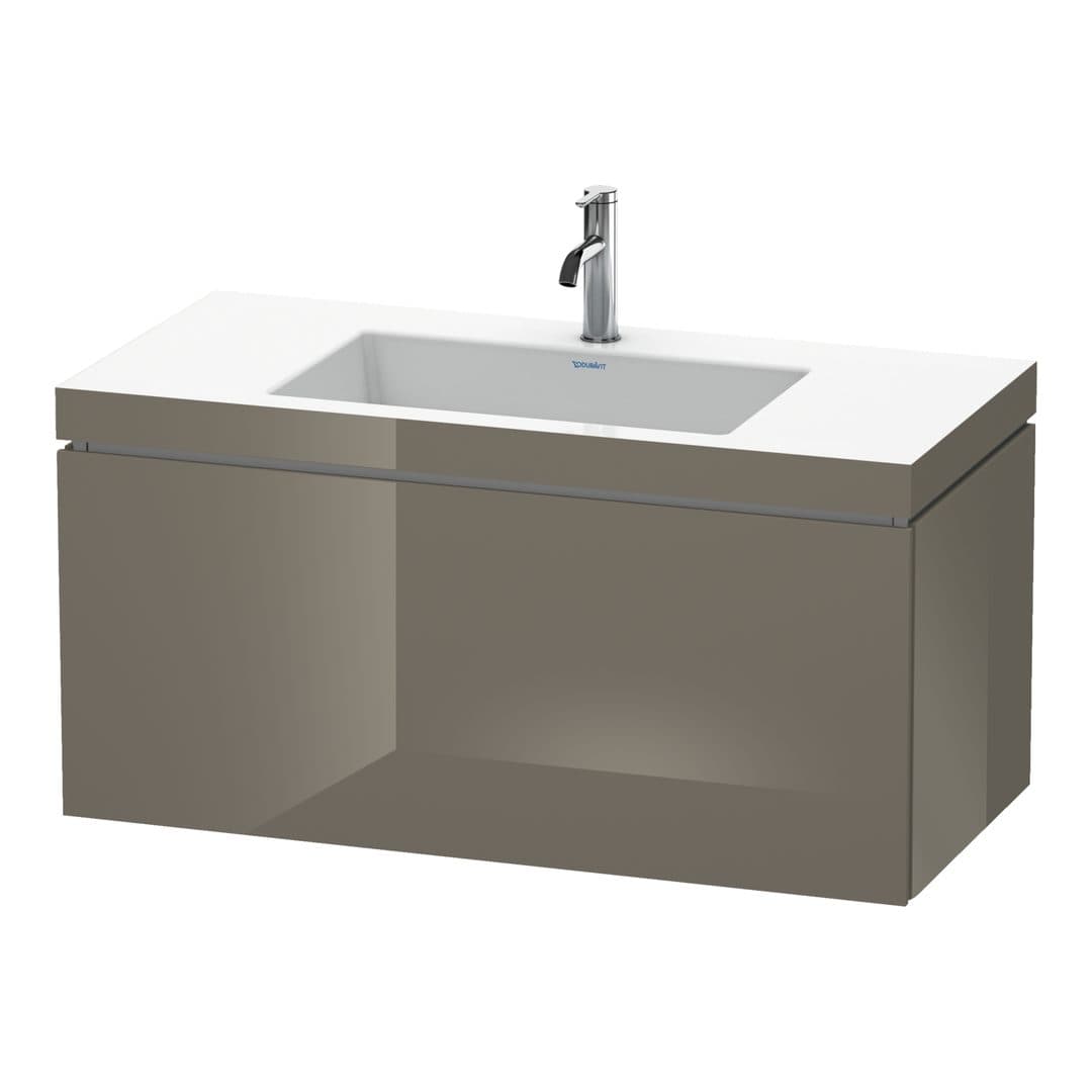 Duravit L-Cube – Έπιπλο Νιπτήρα – 1000 mm, με νιπτήρα, 1 συρτάρι, νιπτήρας κέντρο, έκδοση O – Flannel Grey High Gloss, Lacquer (LC6918O8989)