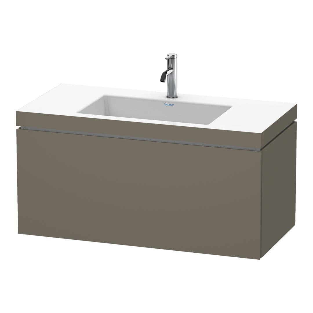 Duravit L-Cube – Έπιπλο Νιπτήρα – 1000 mm, με νιπτήρα, 1 συρτάρι, νιπτήρας κέντρο, έκδοση O – Flannel Grey Satin Matt, Lacquer (LC6918O9090)