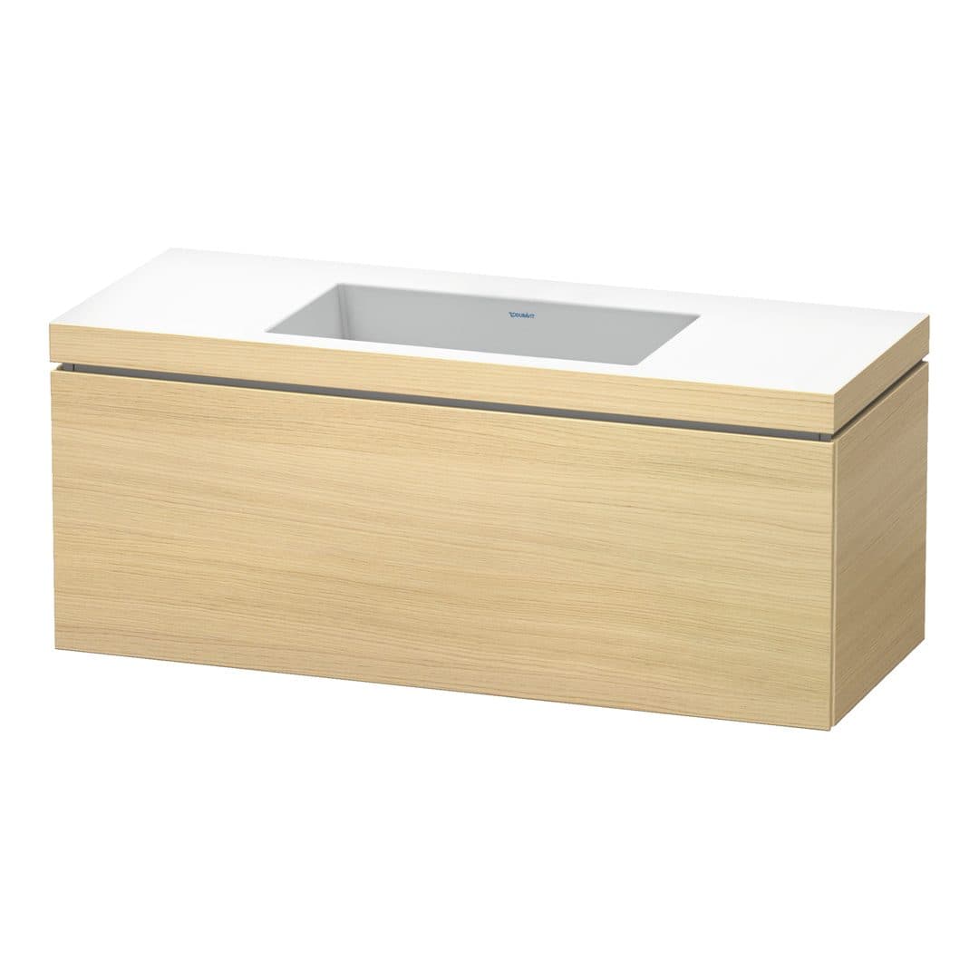 Duravit L-Cube – Έπιπλο Νιπτήρα – 1200 mm, με νιπτήρα, 1 συρτάρι, νιπτήρας κέντρο, έκδοση N – Mediterranean oak Matt, Real wood veneer (LC6919N7171)
