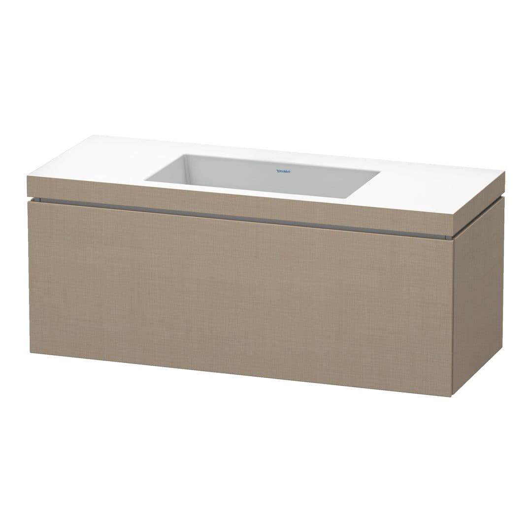Duravit L-Cube – Έπιπλο Νιπτήρα – 1200 mm, με νιπτήρα, 1 συρτάρι, νιπτήρας κέντρο, έκδοση N – Linen Matt, Decor (LC6919N7575)