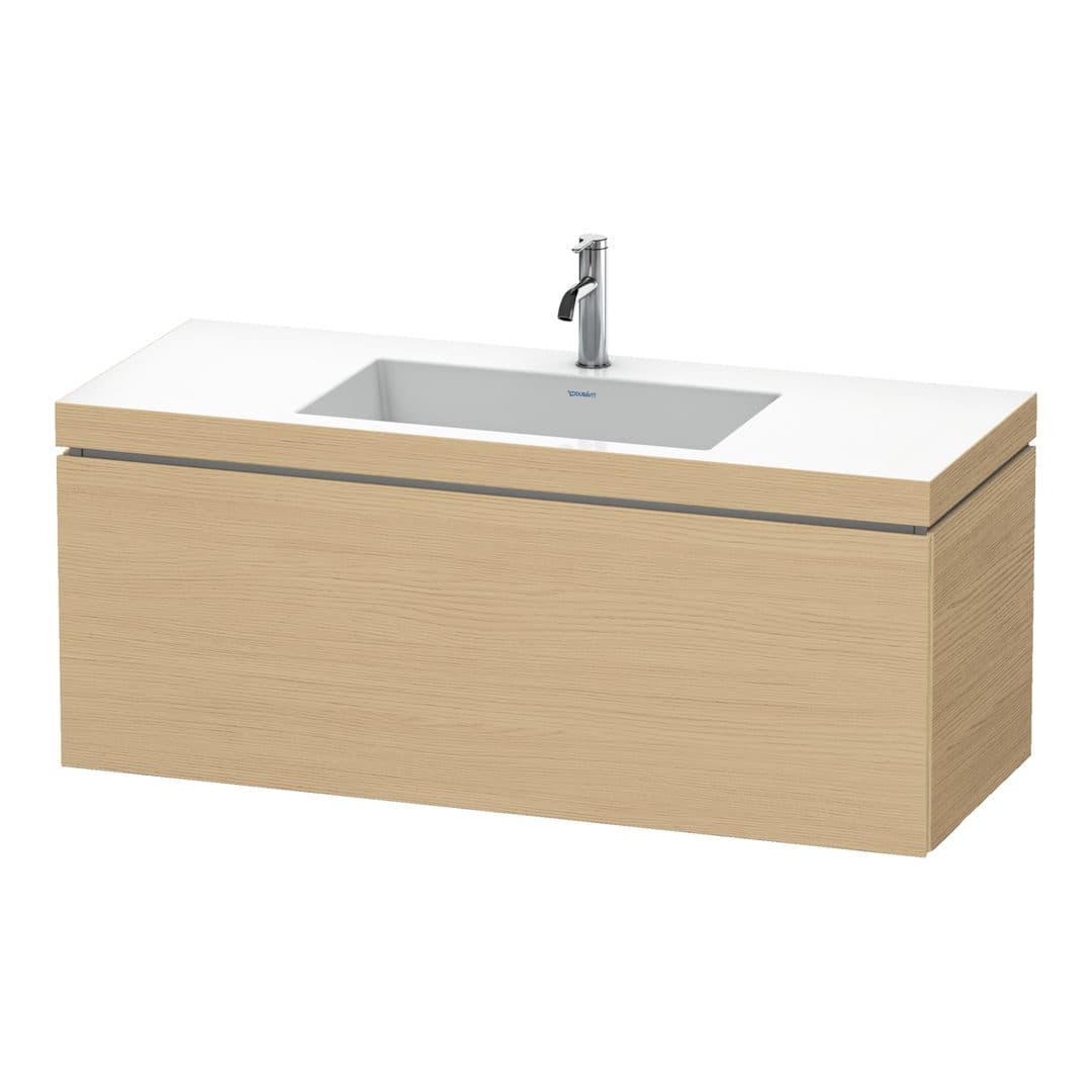 Duravit L-Cube – Έπιπλο Νιπτήρα – 1200 mm, με νιπτήρα, 1 συρτάρι, νιπτήρας κέντρο, έκδοση O – Natural oak, Decor (LC6919O3030)