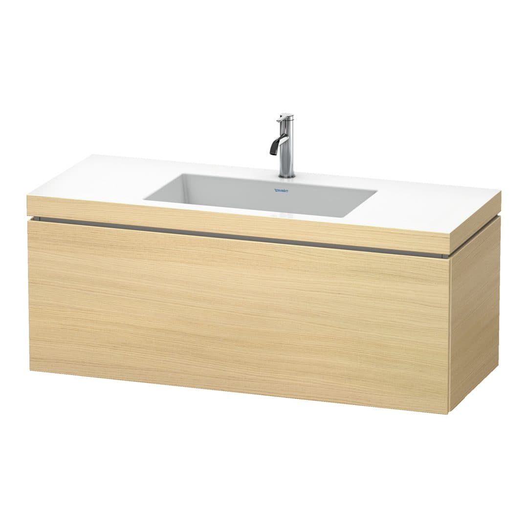 Duravit L-Cube – Έπιπλο Νιπτήρα – 1200 mm, με νιπτήρα, 1 συρτάρι, νιπτήρας κέντρο, έκδοση O – Mediterranean oak Matt, Real wood veneer (LC6919O7171)