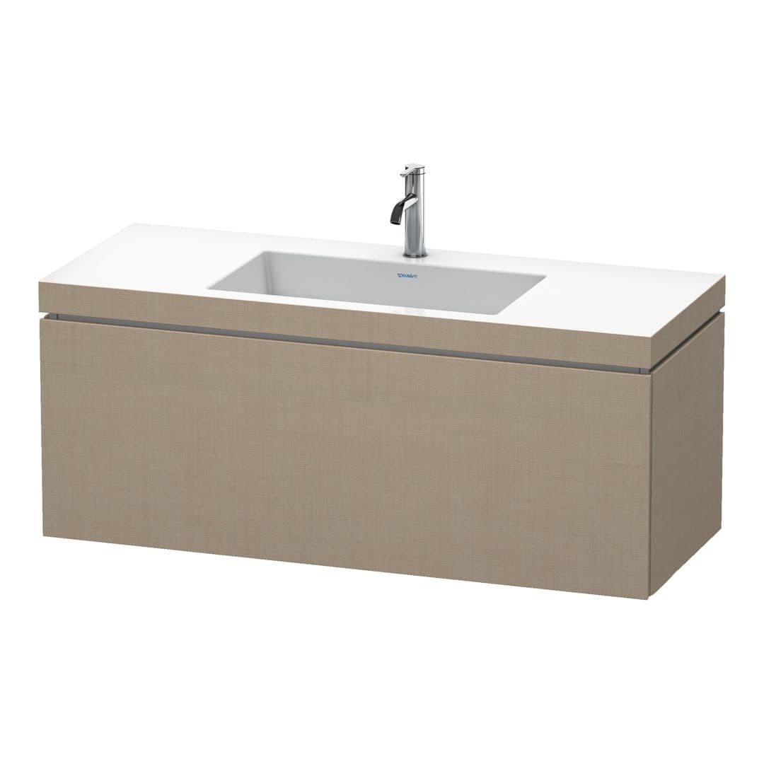 Duravit L-Cube – Έπιπλο Νιπτήρα – 1200 mm, με νιπτήρα, 1 συρτάρι, νιπτήρας κέντρο, έκδοση O – Linen Matt, Decor (LC6919O7575)