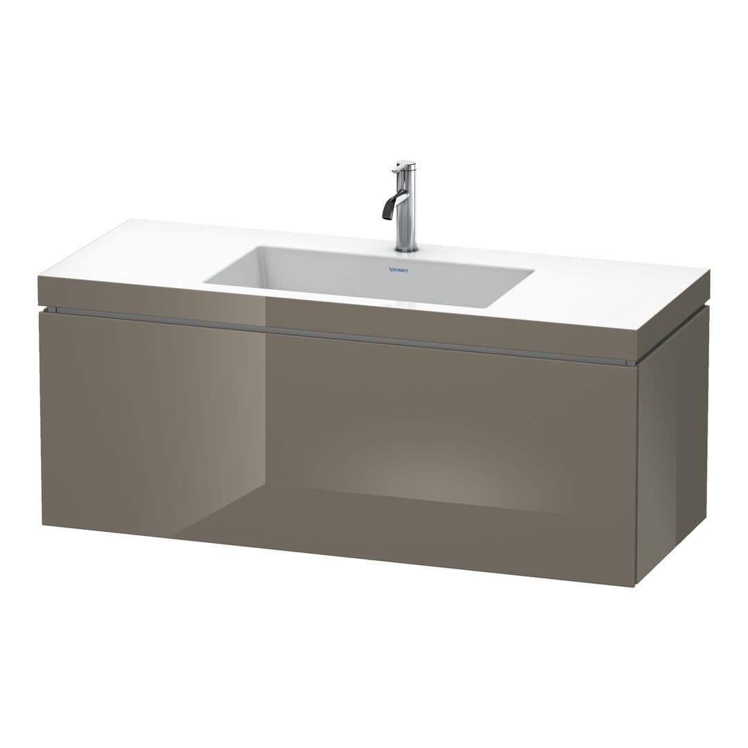 Duravit L-Cube – Έπιπλο Νιπτήρα – 1200 mm, με νιπτήρα, 1 συρτάρι, νιπτήρας κέντρο, έκδοση O – Flannel Grey High Gloss, Lacquer (LC6919O8989)