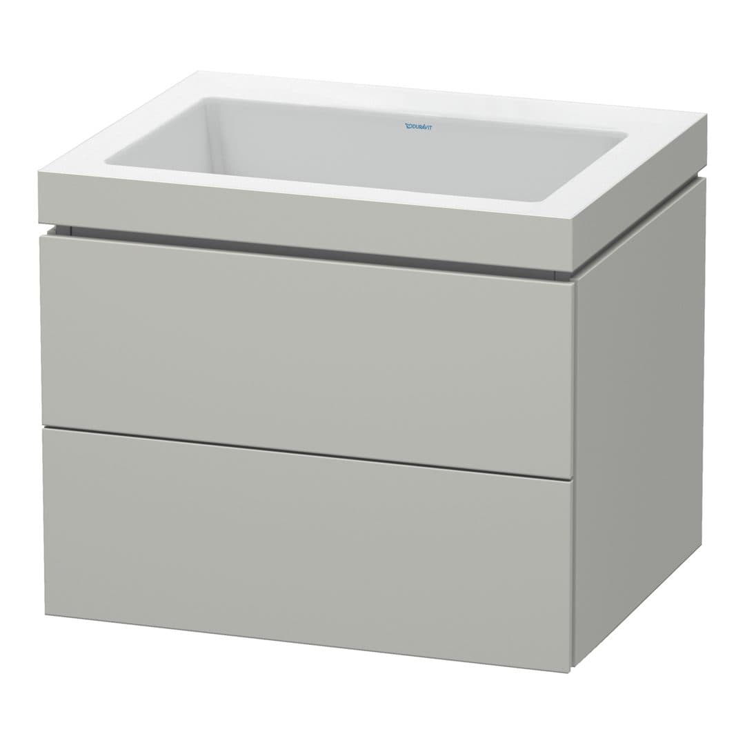 Duravit L-Cube – Έπιπλο Νιπτήρα – 600 mm, με νιπτήρα, 2 συρτάρια, νιπτήρας κέντρο, 600 x 480 x 500 mm, έκδοση N – Concrete grey Matt, Decor (LC6926N0707)
