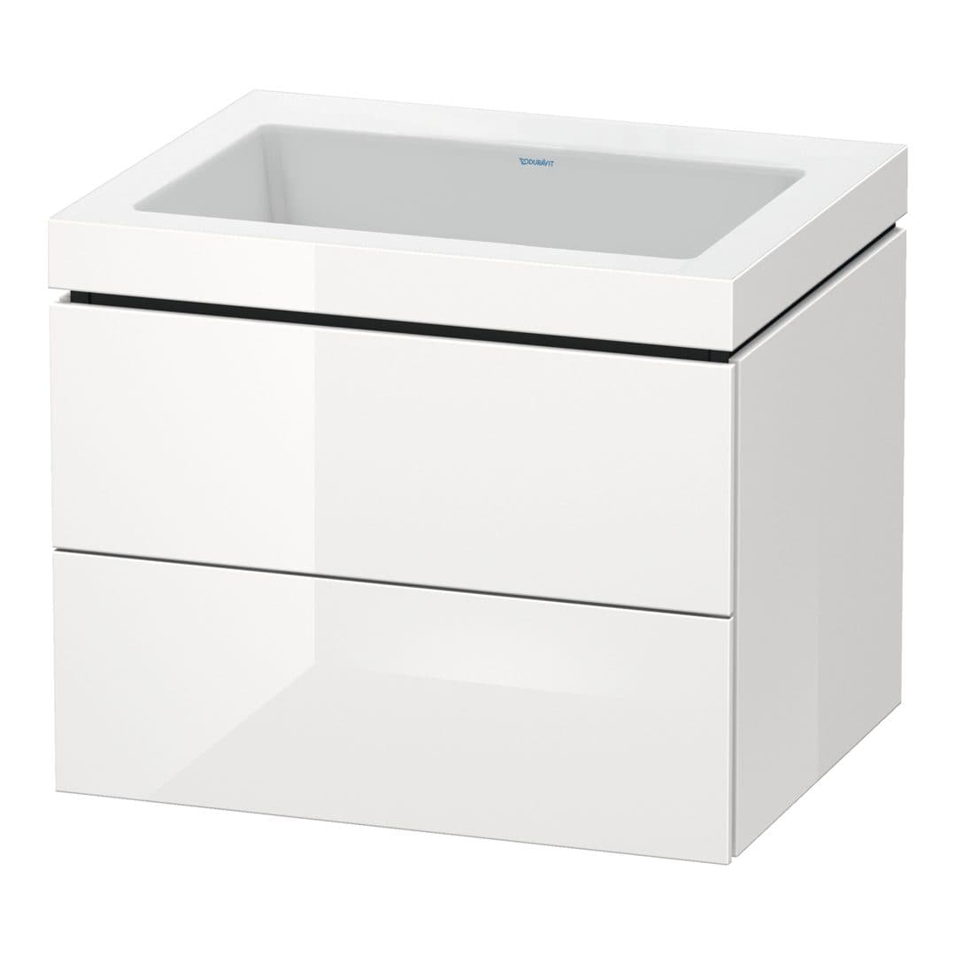 Duravit L-Cube – Έπιπλο Νιπτήρα – 600 mm, με νιπτήρα, 2 συρτάρια, νιπτήρας κέντρο, 600 x 480 x 500 mm, έκδοση N – White High Gloss, Decor (LC6926N2222)