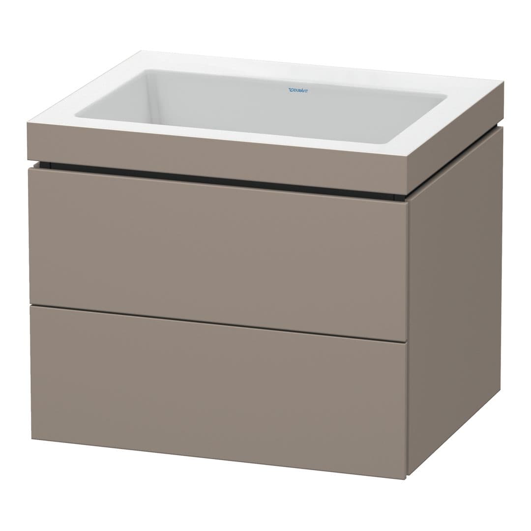 Duravit L-Cube – Έπιπλο Νιπτήρα – 600 mm, με νιπτήρα, 2 συρτάρια, νιπτήρας κέντρο, 600 x 480 x 500 mm, έκδοση N – Basalte Matt, Decor (LC6926N4343)