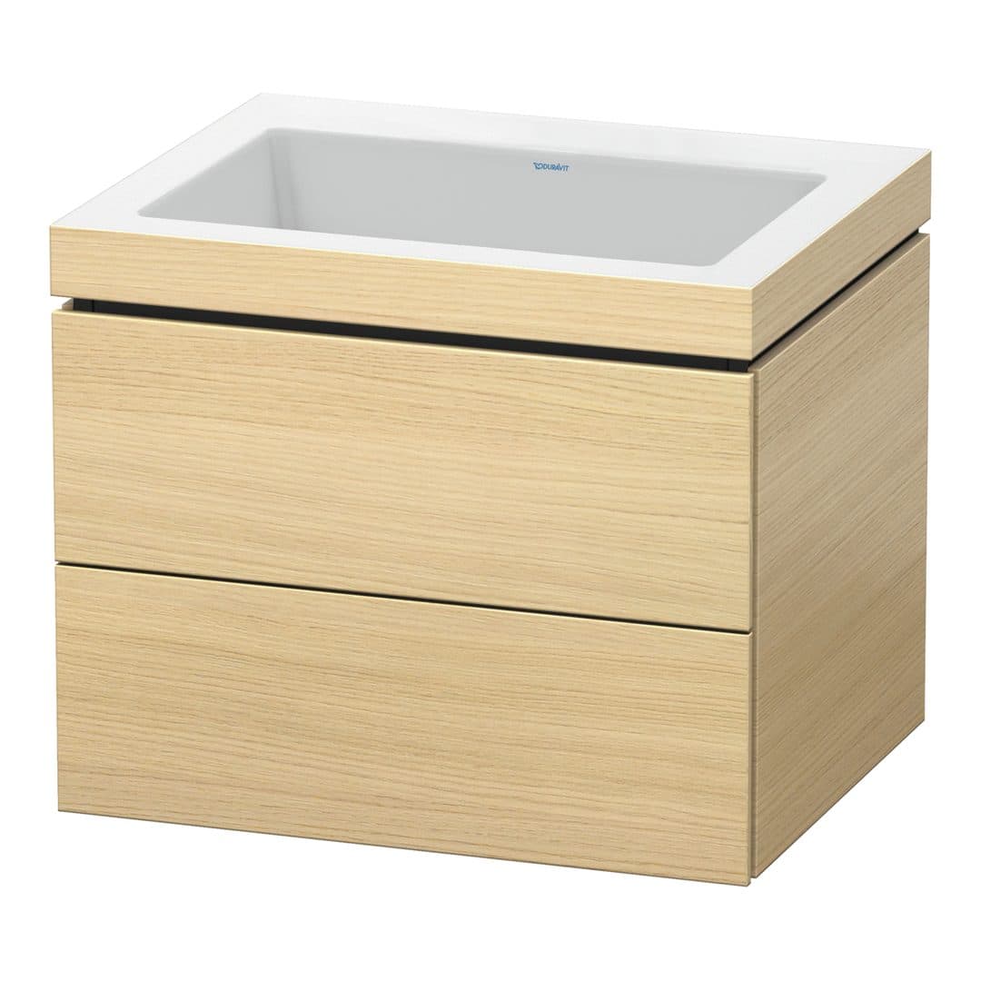 Duravit L-Cube – Έπιπλο Νιπτήρα – 600 mm, με νιπτήρα, 2 συρτάρια, νιπτήρας κέντρο, 600 x 480 x 500 mm, έκδοση N – Mediterranean oak Matt, Real wood veneer (LC6926N7171)