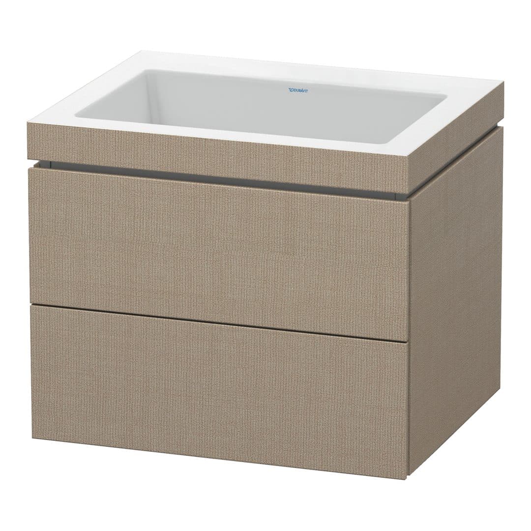 Duravit L-Cube – Έπιπλο Νιπτήρα – 600 mm, με νιπτήρα, 2 συρτάρια, νιπτήρας κέντρο, 600 x 480 x 500 mm, έκδοση N – Linen Matt, Decor (LC6926N7575)