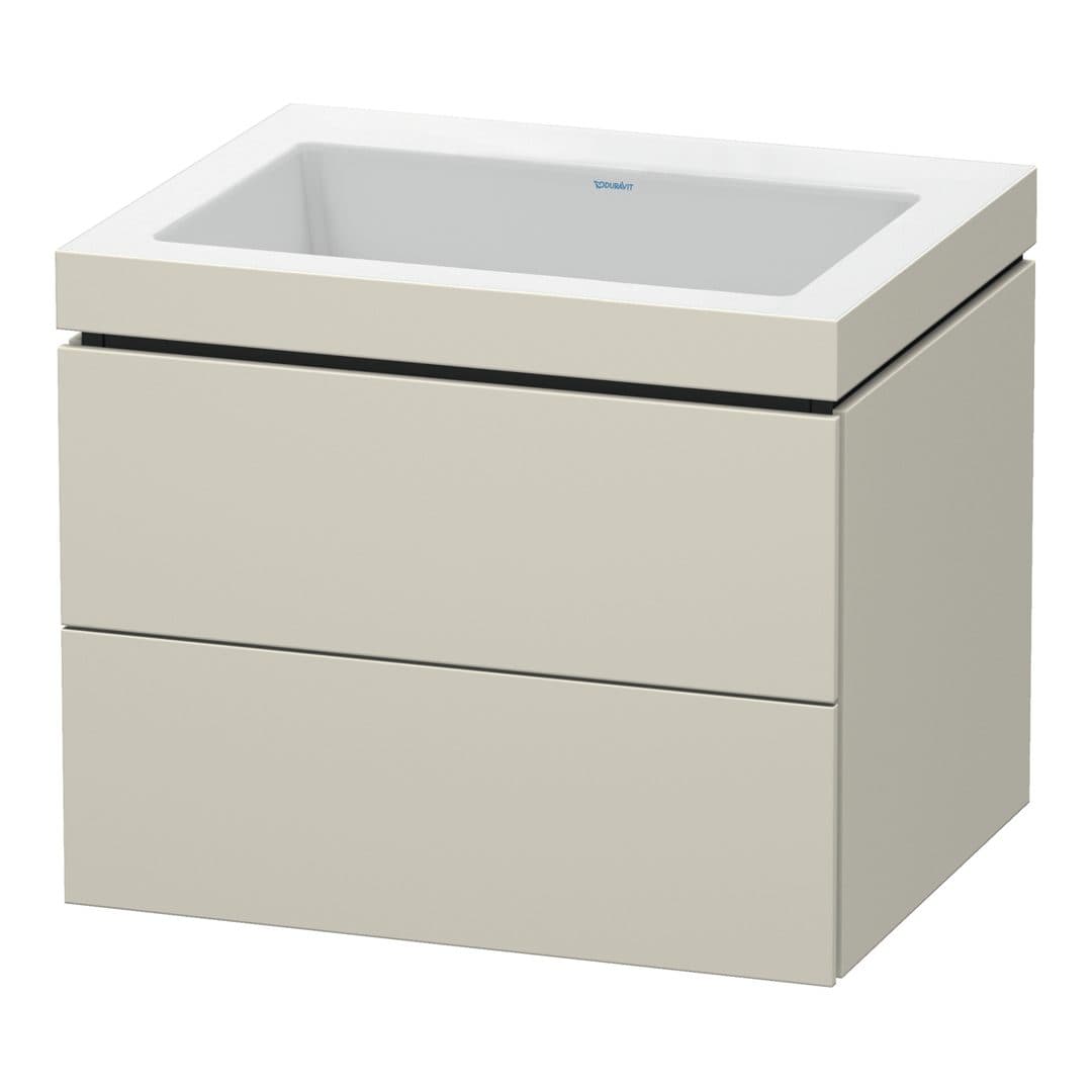 Duravit L-Cube – Έπιπλο Νιπτήρα – 600 mm, με νιπτήρα, 2 συρτάρια, νιπτήρας κέντρο, 600 x 480 x 500 mm, έκδοση N – Taupe Super Matt, Decor (LC6926N8383)