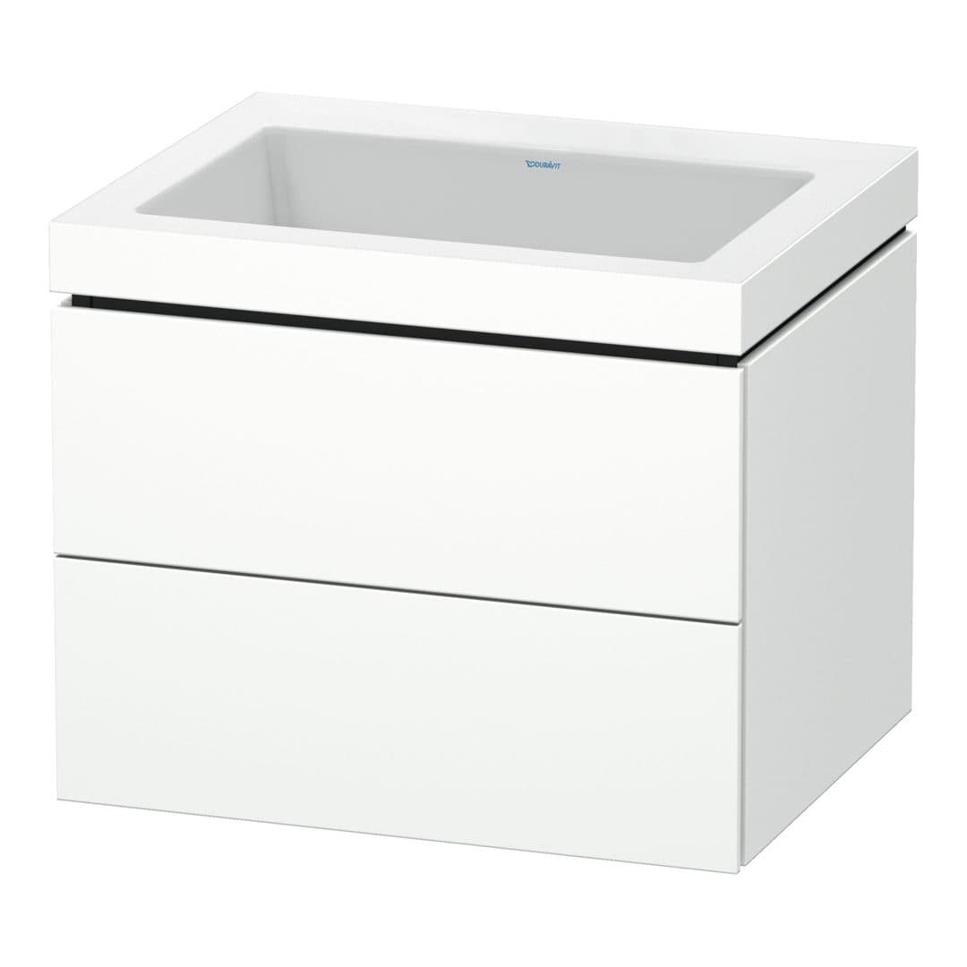 Duravit L-Cube – Έπιπλο Νιπτήρα – 600 mm, με νιπτήρα, 2 συρτάρια, νιπτήρας κέντρο, 600 x 480 x 500 mm, έκδοση N – White Super Matt, Decor (LC6926N8484)