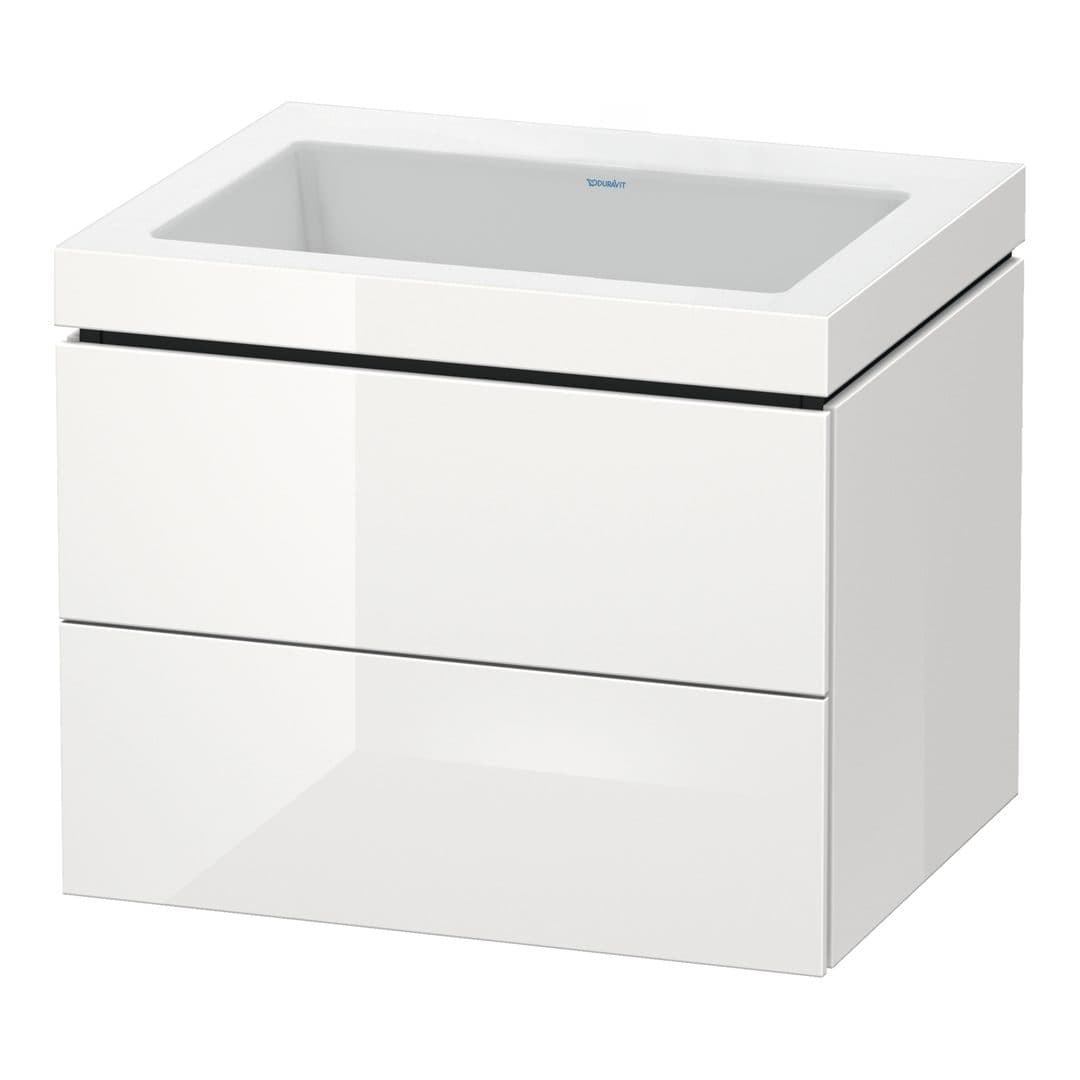 Duravit L-Cube – Έπιπλο Νιπτήρα – 600 mm, με νιπτήρα, 2 συρτάρια, νιπτήρας κέντρο, 600 x 480 x 500 mm, έκδοση N – White High Gloss, Lacquer (LC6926N8585)