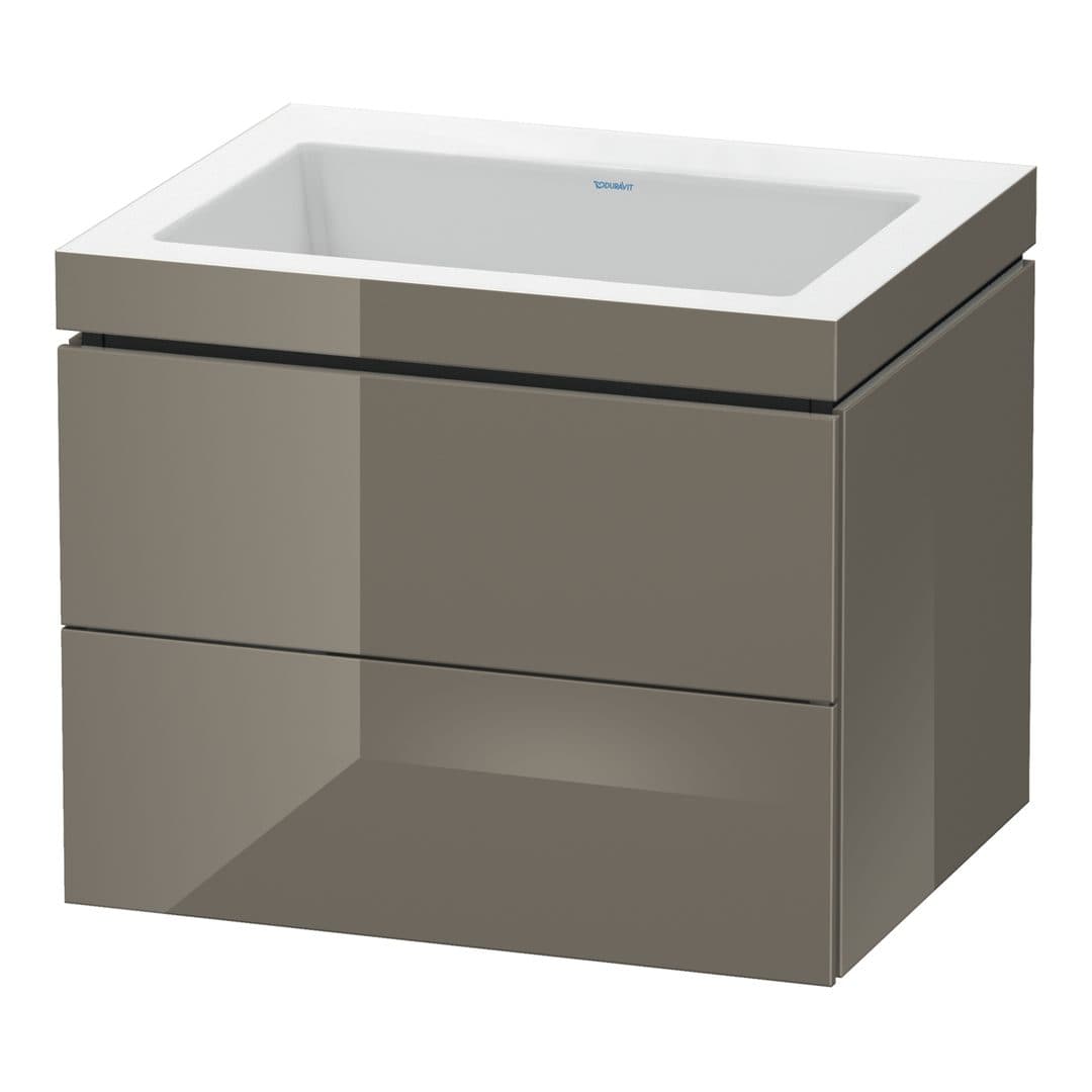 Duravit L-Cube – Έπιπλο Νιπτήρα – 600 mm, με νιπτήρα, 2 συρτάρια, νιπτήρας κέντρο, 600 x 480 x 500 mm, έκδοση N – Flannel Grey High Gloss, Lacquer (LC6926N8989)