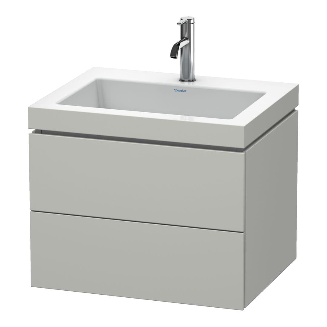 Duravit L-Cube – Έπιπλο Νιπτήρα – 600 mm, με νιπτήρα, 2 συρτάρια, νιπτήρας κέντρο, 600 x 480 x 500 mm, έκδοση O – Concrete grey Matt, Decor (LC6926O0707)