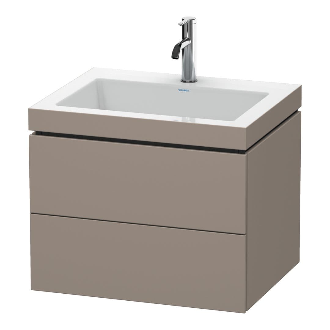 Duravit L-Cube – Έπιπλο Νιπτήρα – 600 mm, με νιπτήρα, 2 συρτάρια, νιπτήρας κέντρο, 600 x 480 x 500 mm, έκδοση O – Basalte Matt, Decor (LC6926O4343)