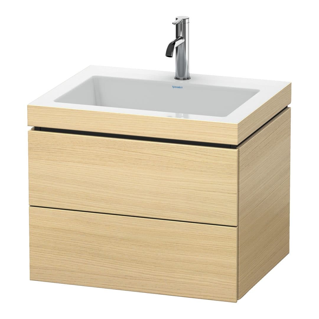 Duravit L-Cube – Έπιπλο Νιπτήρα – 600 mm, με νιπτήρα, 2 συρτάρια, νιπτήρας κέντρο, 600 x 480 x 500 mm, έκδοση O – Mediterranean oak Matt, Real wood veneer (LC6926O7171)