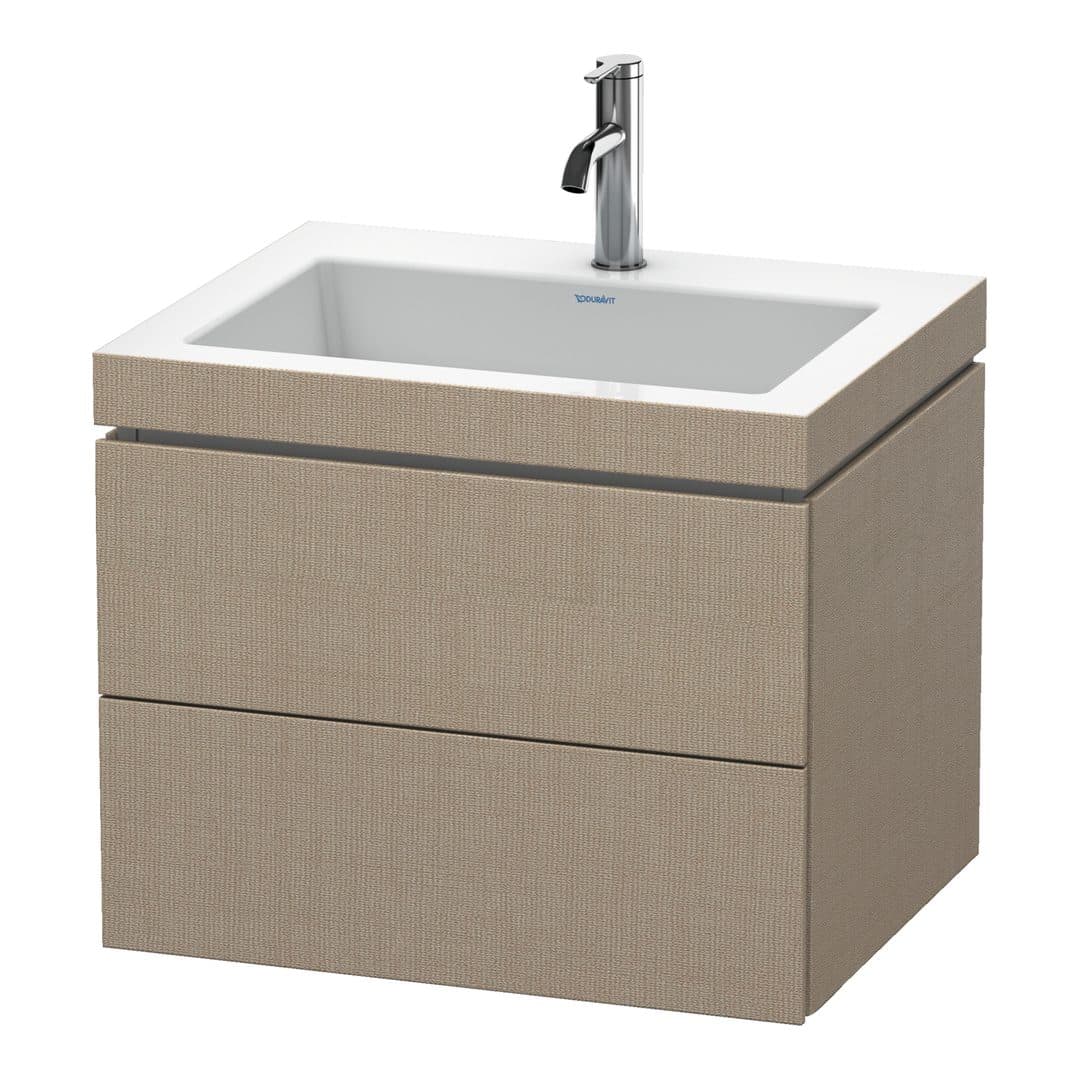 Duravit L-Cube – Έπιπλο Νιπτήρα – 600 mm, με νιπτήρα, 2 συρτάρια, νιπτήρας κέντρο, 600 x 480 x 500 mm, έκδοση O – Linen Matt, Decor (LC6926O7575)