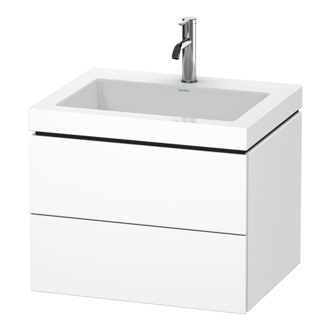 Duravit L-Cube – Έπιπλο Νιπτήρα – 600 mm, με νιπτήρα, 2 συρτάρια, νιπτήρας κέντρο, 600 x 480 x 500 mm, έκδοση O – White Super Matt, Decor (LC6926O8484)
