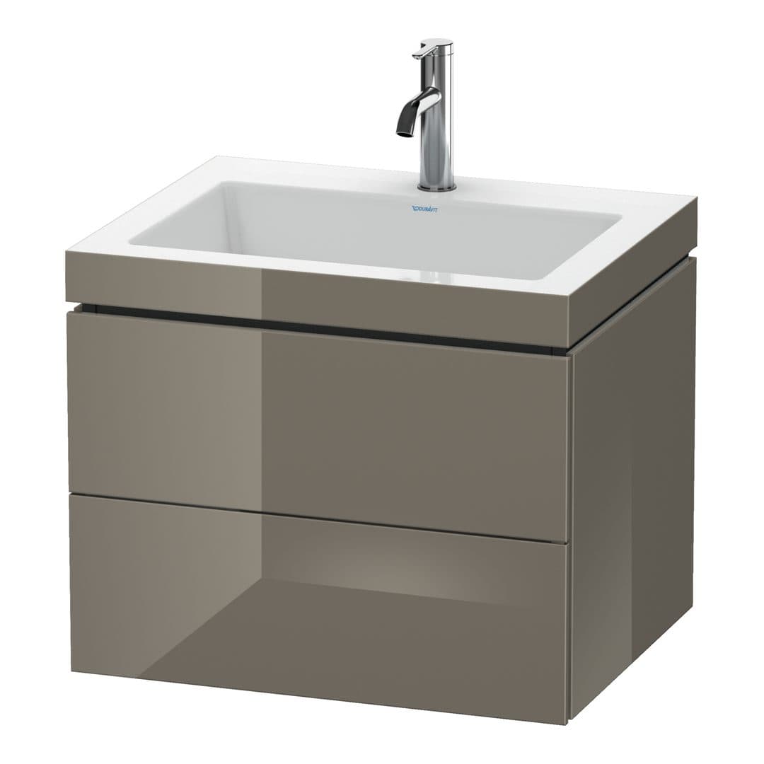 Duravit L-Cube – Έπιπλο Νιπτήρα – 600 mm, με νιπτήρα, 2 συρτάρια, νιπτήρας κέντρο, 600 x 480 x 500 mm, έκδοση O – Flannel Grey High Gloss, Lacquer (LC6926O8989)