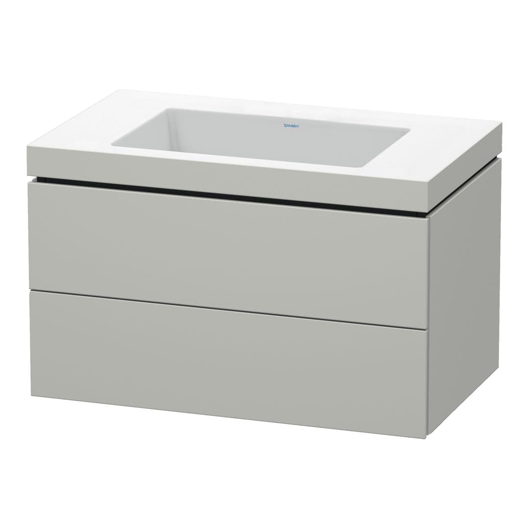 Duravit L-Cube – Έπιπλο Νιπτήρα – 800 mm, με νιπτήρα, 2 συρτάρια, νιπτήρας κέντρο, 800 x 480 x 500 mm, έκδοση N – Concrete grey Matt, Decor (LC6927N0707)