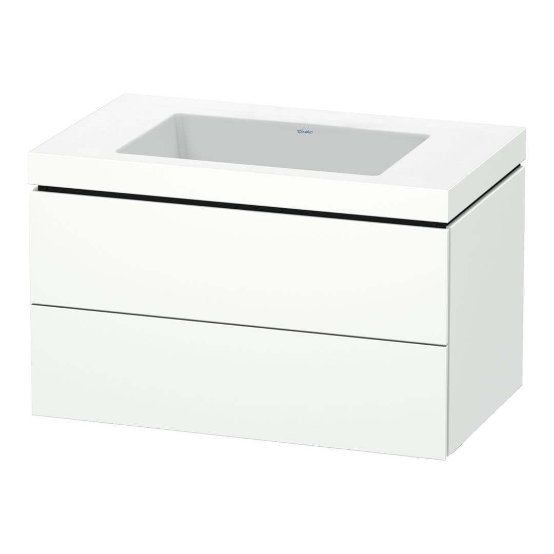 Duravit L-Cube – Έπιπλο Νιπτήρα – 800 mm, με νιπτήρα, 2 συρτάρια, νιπτήρας κέντρο, 800 x 480 x 500 mm, έκδοση N – White Matt, Decor (LC6927N1818)