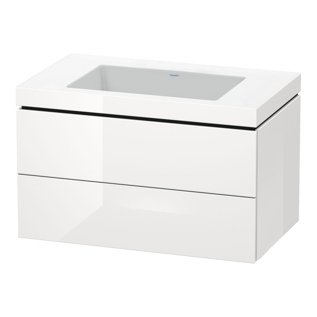 Duravit L-Cube – Έπιπλο Νιπτήρα – 800 mm, με νιπτήρα, 2 συρτάρια, νιπτήρας κέντρο, 800 x 480 x 500 mm, έκδοση N – White High Gloss, Decor (LC6927N2222)