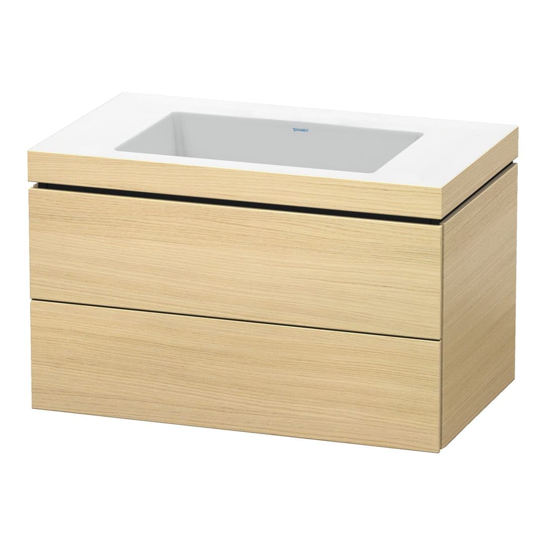 Duravit L-Cube – Έπιπλο Νιπτήρα – 800 mm, με νιπτήρα, 2 συρτάρια, νιπτήρας κέντρο, 800 x 480 x 500 mm, έκδοση N – Mediterranean oak Matt, Real wood veneer (LC6927N7171)