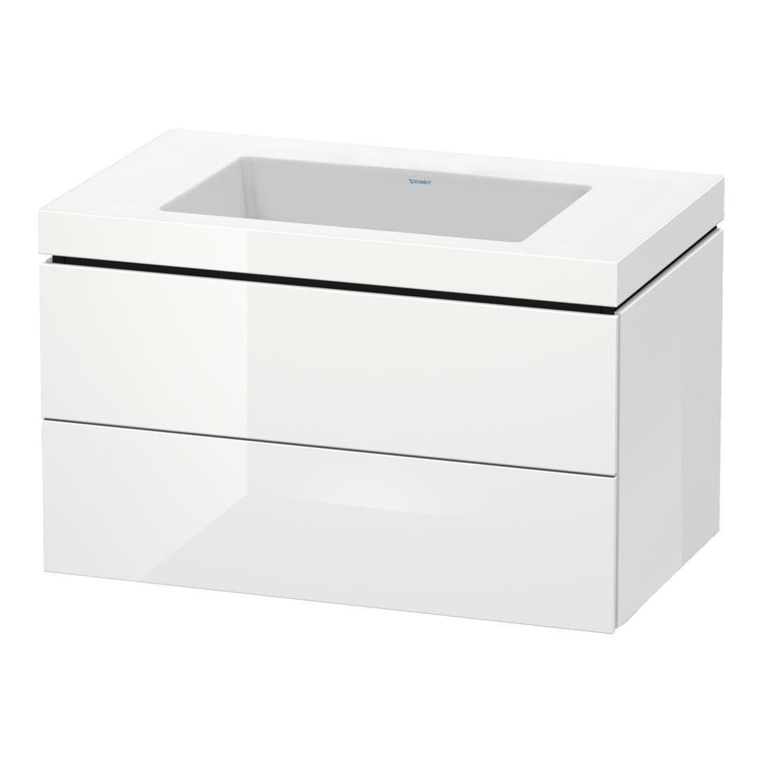 Duravit L-Cube – Έπιπλο Νιπτήρα – 800 mm, με νιπτήρα, 2 συρτάρια, νιπτήρας κέντρο, 800 x 480 x 500 mm, έκδοση N – White High Gloss, Lacquer (LC6927N8585)
