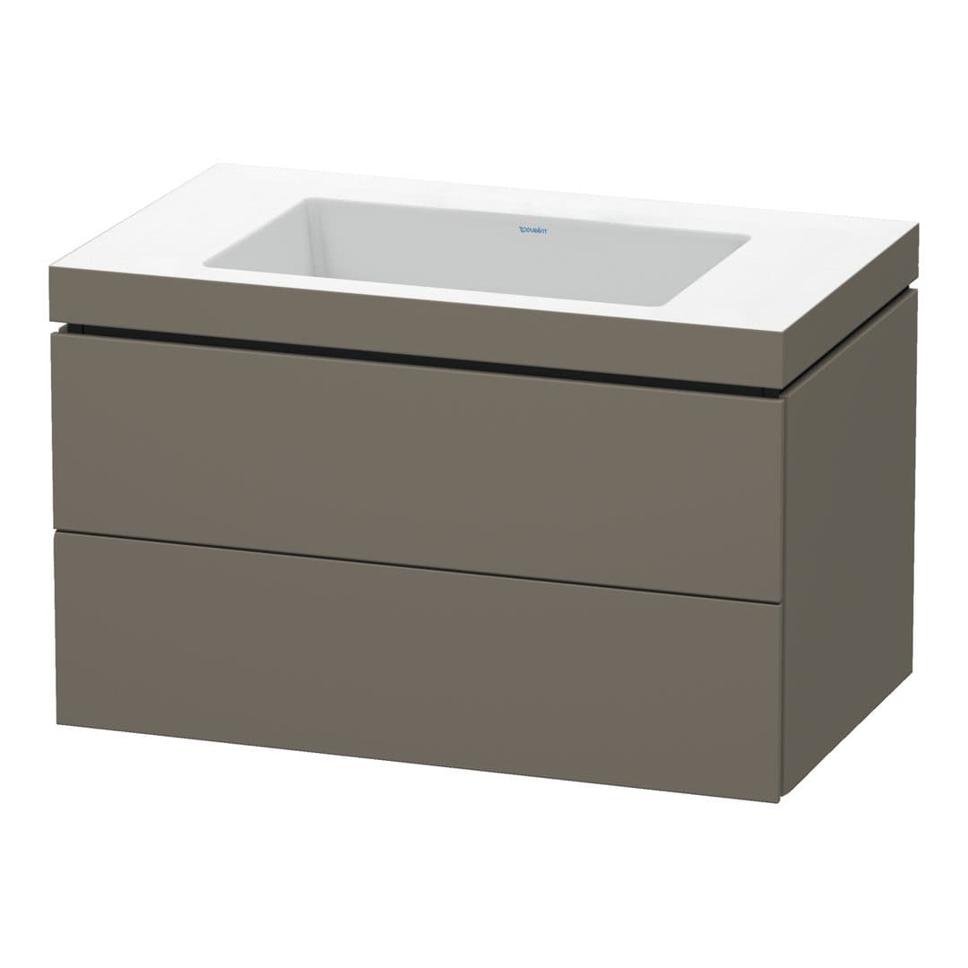 Duravit L-Cube – Έπιπλο Νιπτήρα – 800 mm, με νιπτήρα, 2 συρτάρια, νιπτήρας κέντρο, 800 x 480 x 500 mm, έκδοση N – Flannel Grey Satin Matt, Lacquer (LC6927N9090)