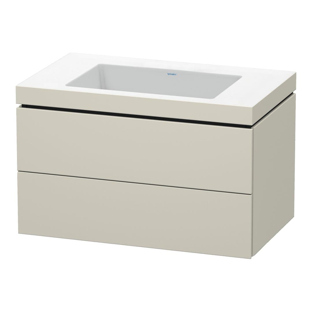 Duravit L-Cube – Έπιπλο Νιπτήρα – 800 mm, με νιπτήρα, 2 συρτάρια, νιπτήρας κέντρο, 800 x 480 x 500 mm, έκδοση N – Taupe Matt, Decor (LC6927N9191)