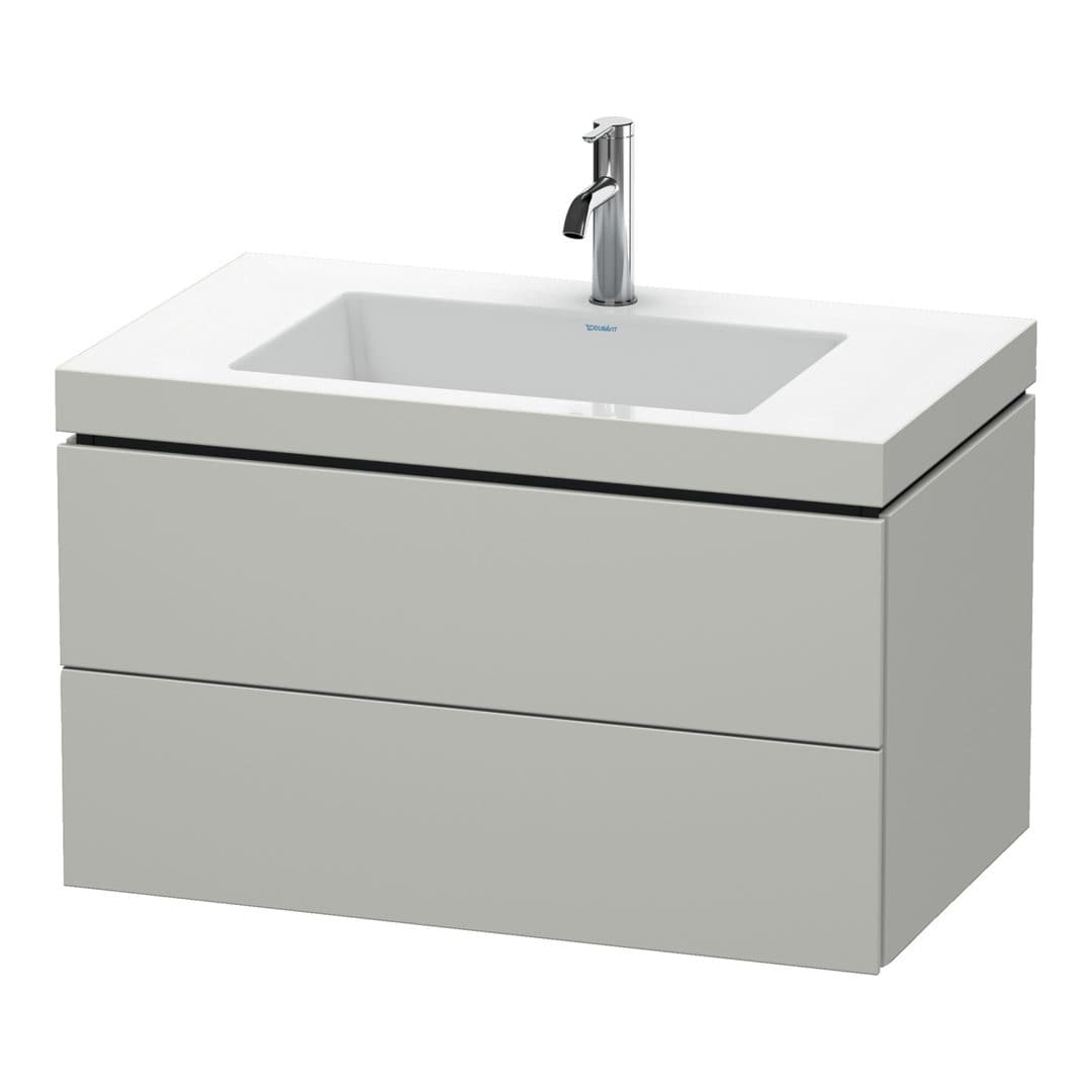 Duravit L-Cube – Έπιπλο Νιπτήρα – 800 mm, με νιπτήρα, 2 συρτάρια, νιπτήρας κέντρο, 800 x 480 x 500 mm, έκδοση O – Concrete grey Matt, Decor (LC6927O0707)
