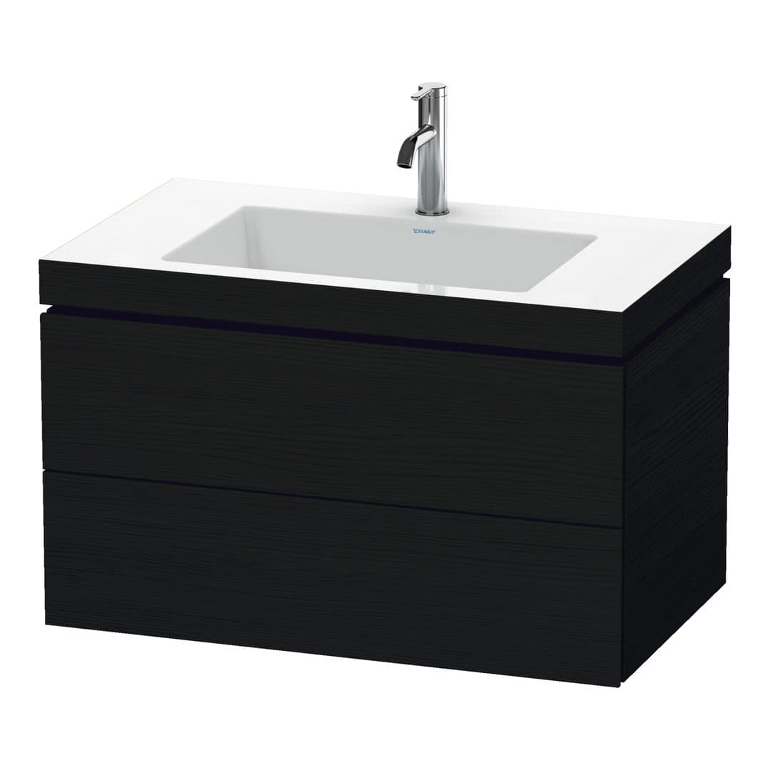 Duravit L-Cube – Έπιπλο Νιπτήρα – 800 mm, με νιπτήρα, 2 συρτάρια, νιπτήρας κέντρο, 800 x 480 x 500 mm, έκδοση O – Black oak Matt, Decor (LC6927O1616)