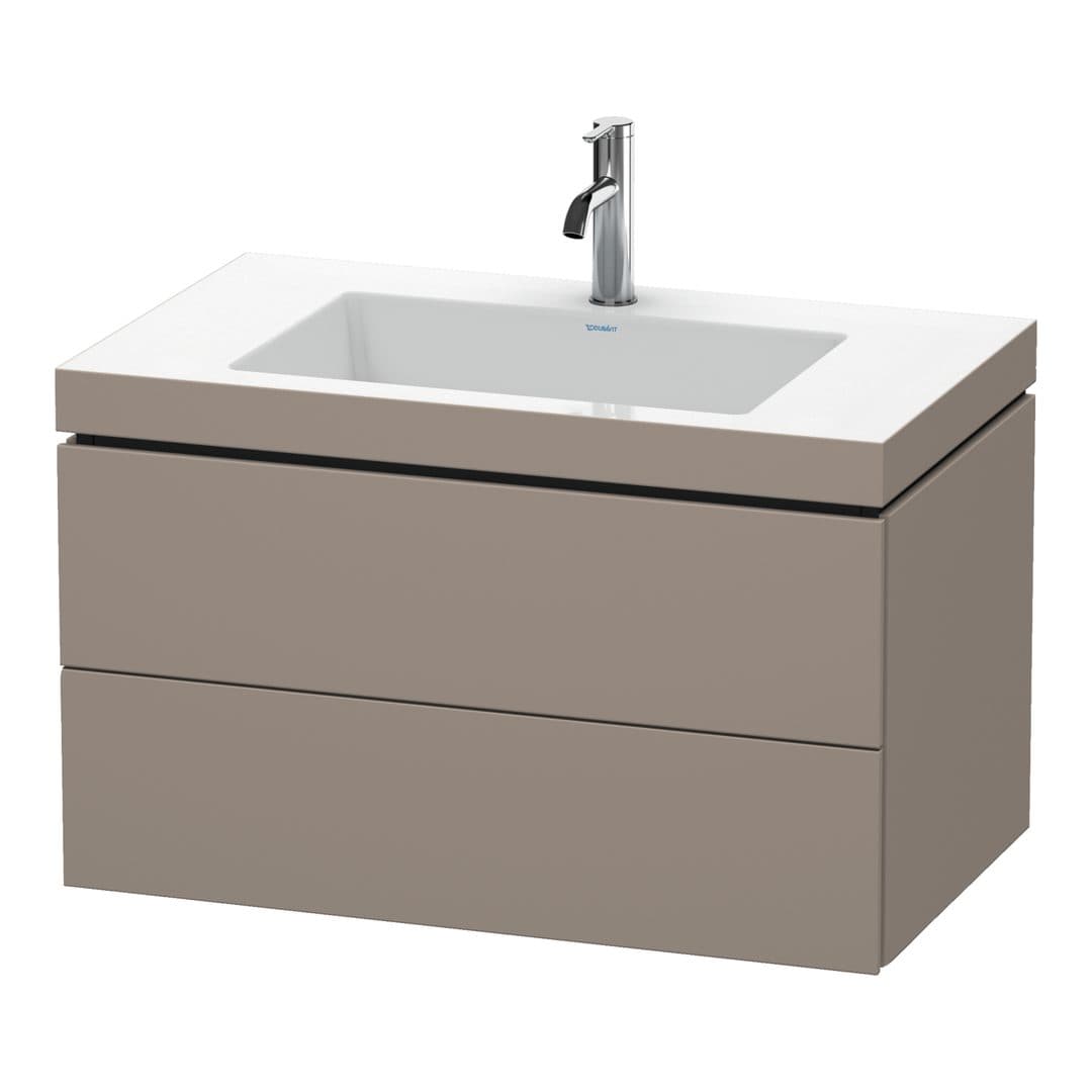 Duravit L-Cube – Έπιπλο Νιπτήρα – 800 mm, με νιπτήρα, 2 συρτάρια, νιπτήρας κέντρο, 800 x 480 x 500 mm, έκδοση O – Basalte Matt, Decor (LC6927O4343)