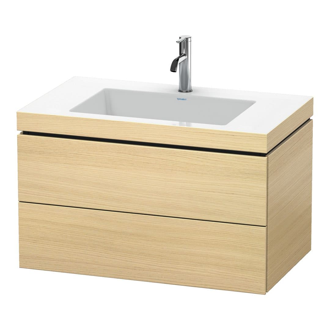Duravit L-Cube – Έπιπλο Νιπτήρα – 800 mm, με νιπτήρα, 2 συρτάρια, νιπτήρας κέντρο, 800 x 480 x 500 mm, έκδοση O – Mediterranean oak Matt, Real wood veneer (LC6927O7171)