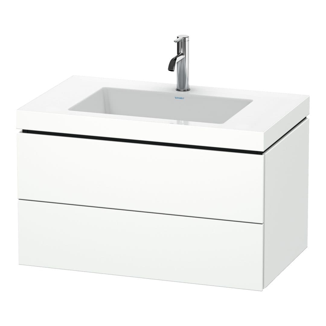 Duravit L-Cube – Έπιπλο Νιπτήρα – 800 mm, με νιπτήρα, 2 συρτάρια, νιπτήρας κέντρο, 800 x 480 x 500 mm, έκδοση O – White Super Matt, Decor (LC6927O8484)