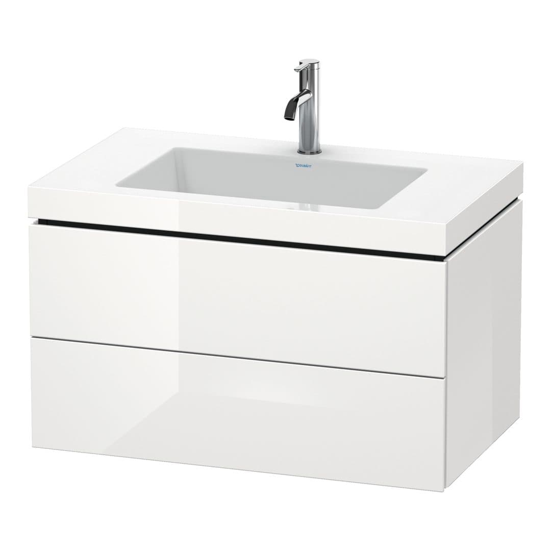 Duravit L-Cube – Έπιπλο Νιπτήρα – 800 mm, με νιπτήρα, 2 συρτάρια, νιπτήρας κέντρο, 800 x 480 x 500 mm, έκδοση O – White High Gloss, Lacquer (LC6927O8585)