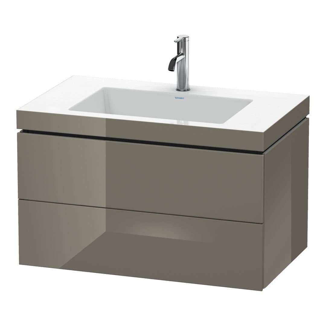 Duravit L-Cube – Έπιπλο Νιπτήρα – 800 mm, με νιπτήρα, 2 συρτάρια, νιπτήρας κέντρο, 800 x 480 x 500 mm, έκδοση O – Flannel Grey High Gloss, Lacquer (LC6927O8989)