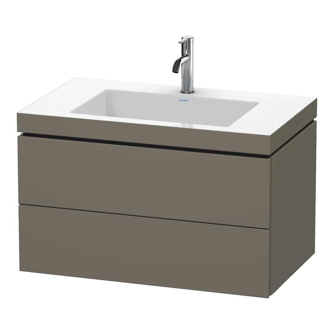 Duravit L-Cube – Έπιπλο Νιπτήρα – 800 mm, με νιπτήρα, 2 συρτάρια, νιπτήρας κέντρο, 800 x 480 x 500 mm, έκδοση O – Flannel Grey Satin Matt, Lacquer (LC6927O9090)
