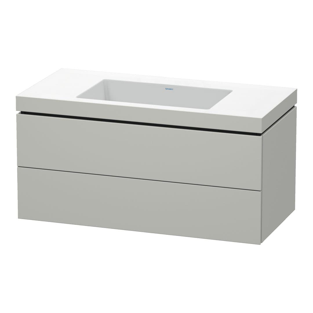 Duravit L-Cube – Έπιπλο Νιπτήρα – 1000 mm, με νιπτήρα, 2 συρτάρια, νιπτήρας κέντρο, 1000 x 480 x 500 mm, έκδοση N – Concrete grey Matt, Decor (LC6928N0707)