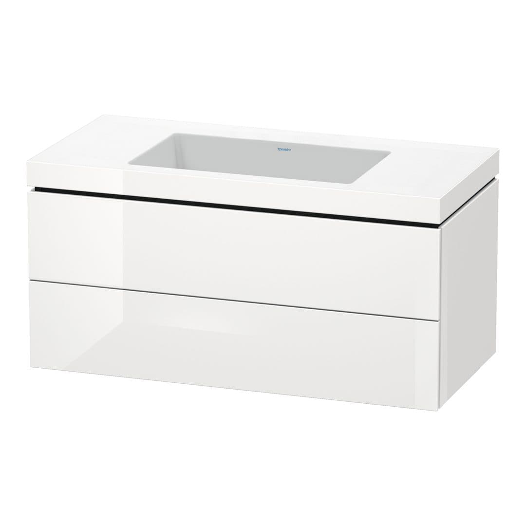 Duravit L-Cube – Έπιπλο Νιπτήρα – 1000 mm, με νιπτήρα, 2 συρτάρια, νιπτήρας κέντρο, 1000 x 480 x 500 mm, έκδοση N – White High Gloss, Decor (LC6928N2222)