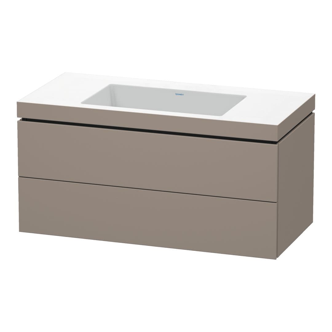 Duravit L-Cube – Έπιπλο Νιπτήρα – 1000 mm, με νιπτήρα, 2 συρτάρια, νιπτήρας κέντρο, 1000 x 480 x 500 mm, έκδοση N – Basalte Matt, Decor (LC6928N4343)